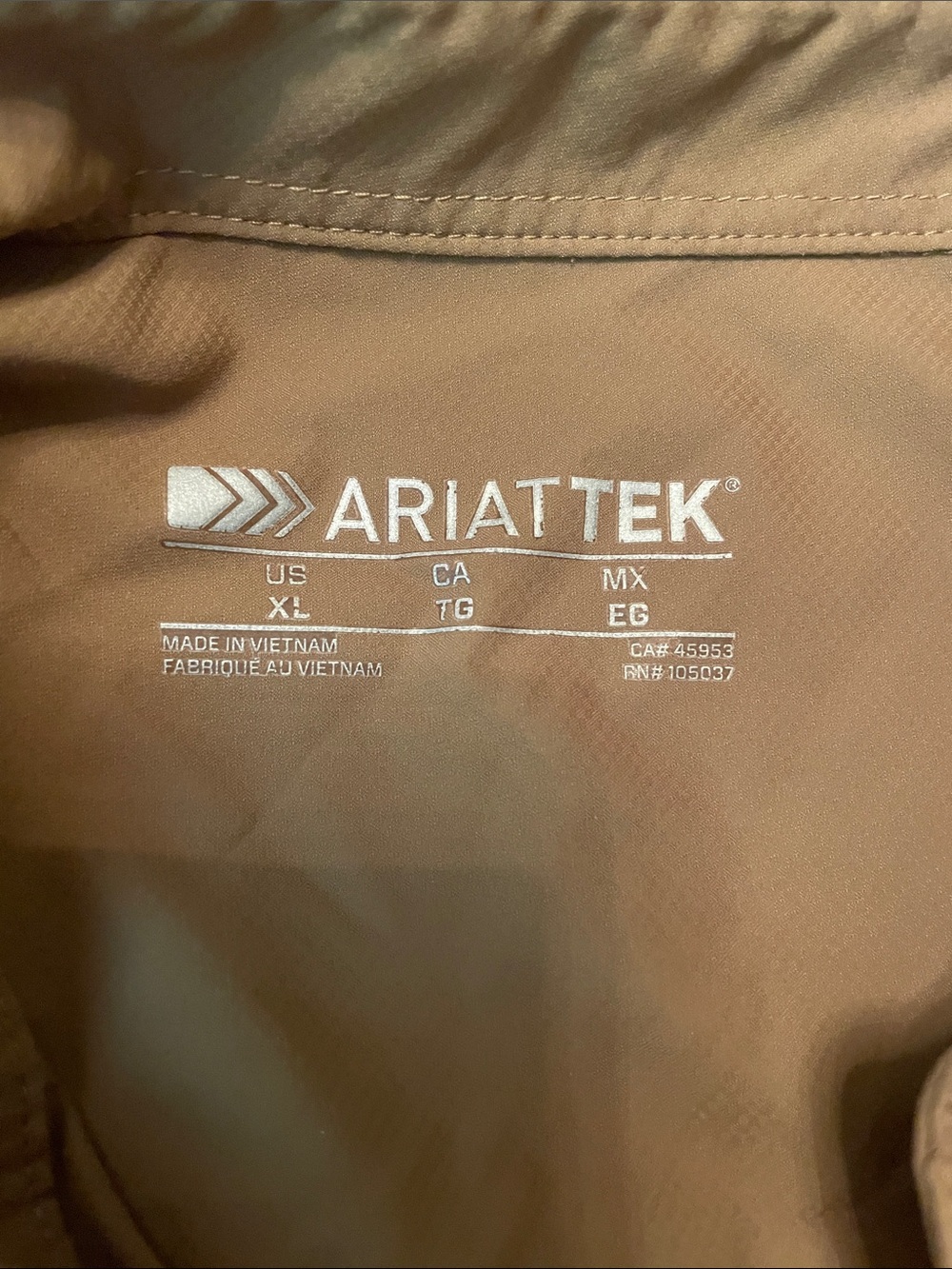 Ariat Brown Short Sleeve Button-Down Casual Shirt - Picture 3 of 3